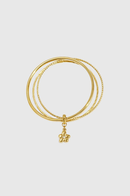 Bangles met hangende bloem charm