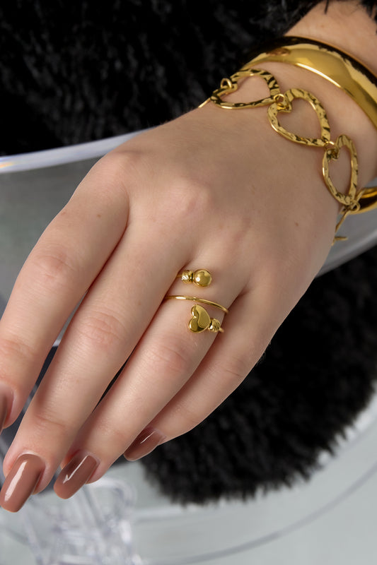 Roestvrijstalen minimalistische ringen Hart Casual Dagelijks Eenvoudig Serie Dames sieraden
