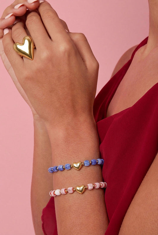 Armbanden met kralen van roestvrij staal, Sweet Daily Romantic-serie, damessieraden