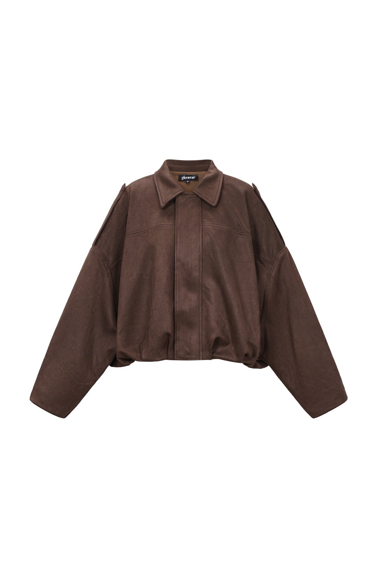 Dames Bruine suedelook jas voorkant