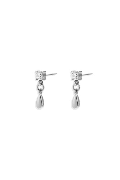 Stud oorbellen met hangende druppel