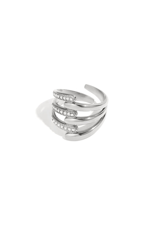 Roestvrijstalen statement ringen, casual, dagelijks, eenvoudig, serie, damessieraden