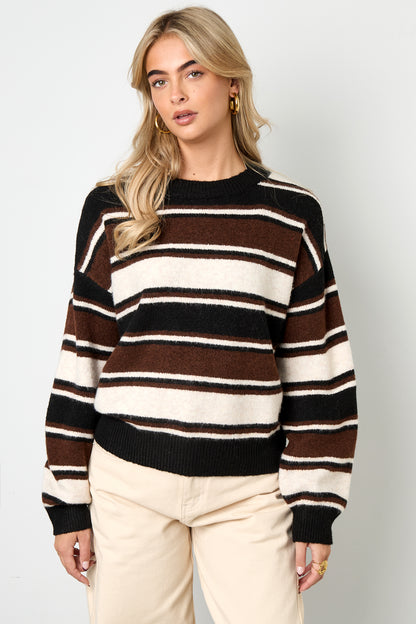Polyestervezel (polyester) Gebreide truien Strepen Casual Herfst/Winterkleding