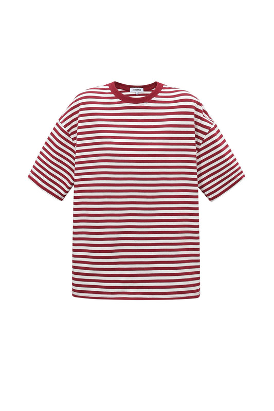 Het kleurrijke gestreepte T-shirt
