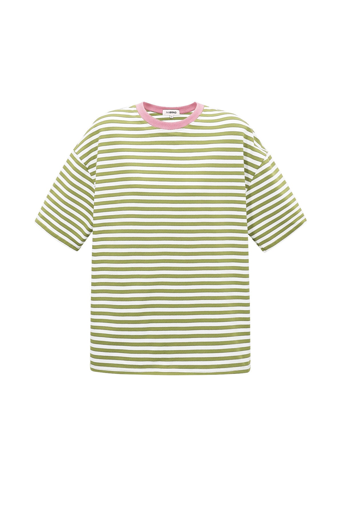 Het kleurrijke gestreepte T-shirt