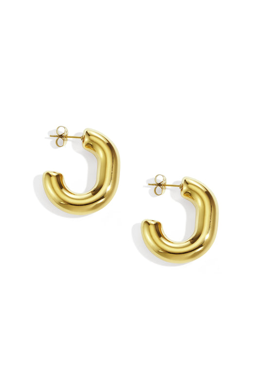 Chunky statement hoops oorbellen van roestvrijstaal