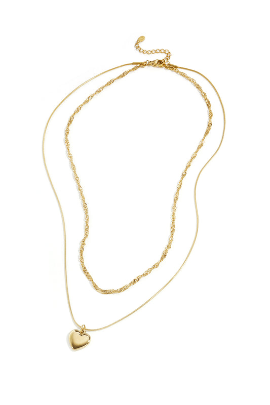 Gelaagde ketting met hart hanger