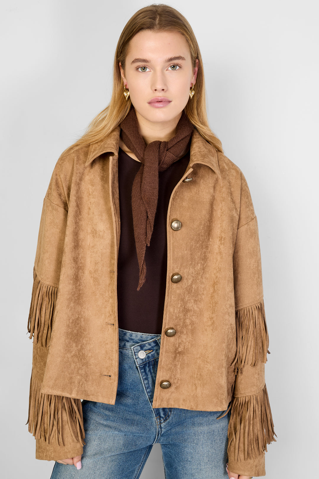 Dames wintersjaal bruin