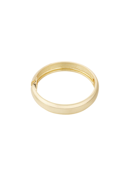 Gouden bangle armband van roestvrij staal met glad en minimalistisch design