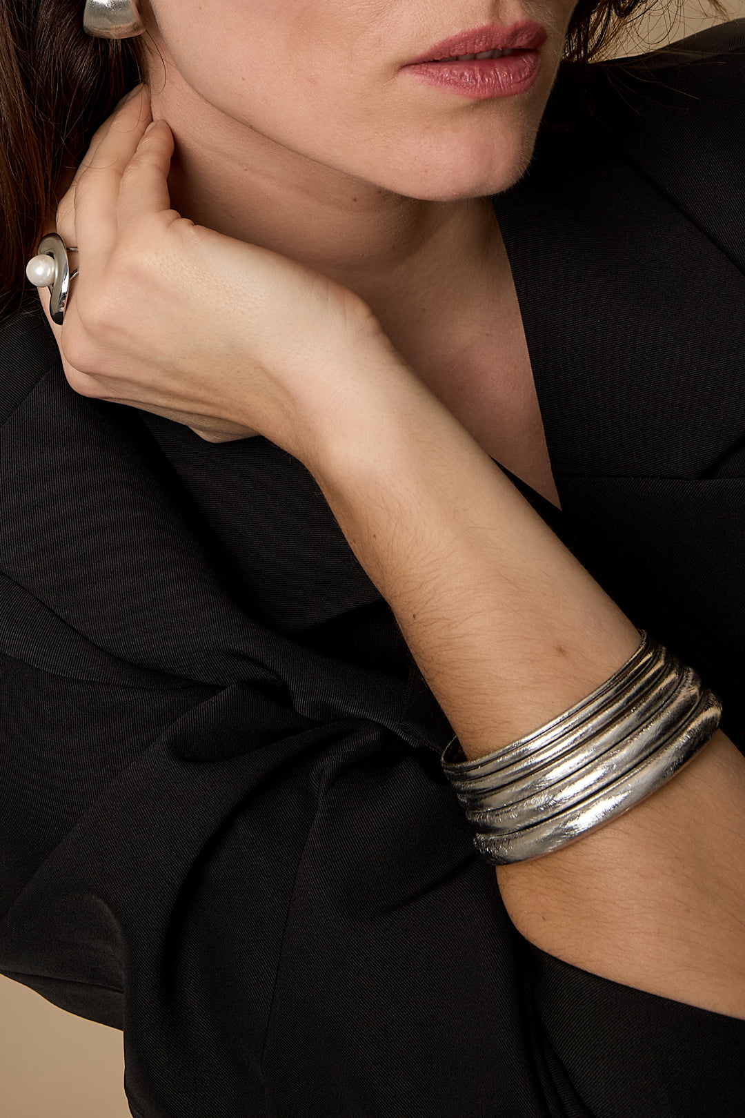 Zilveren Minimalistische bangle armband – 8 mm