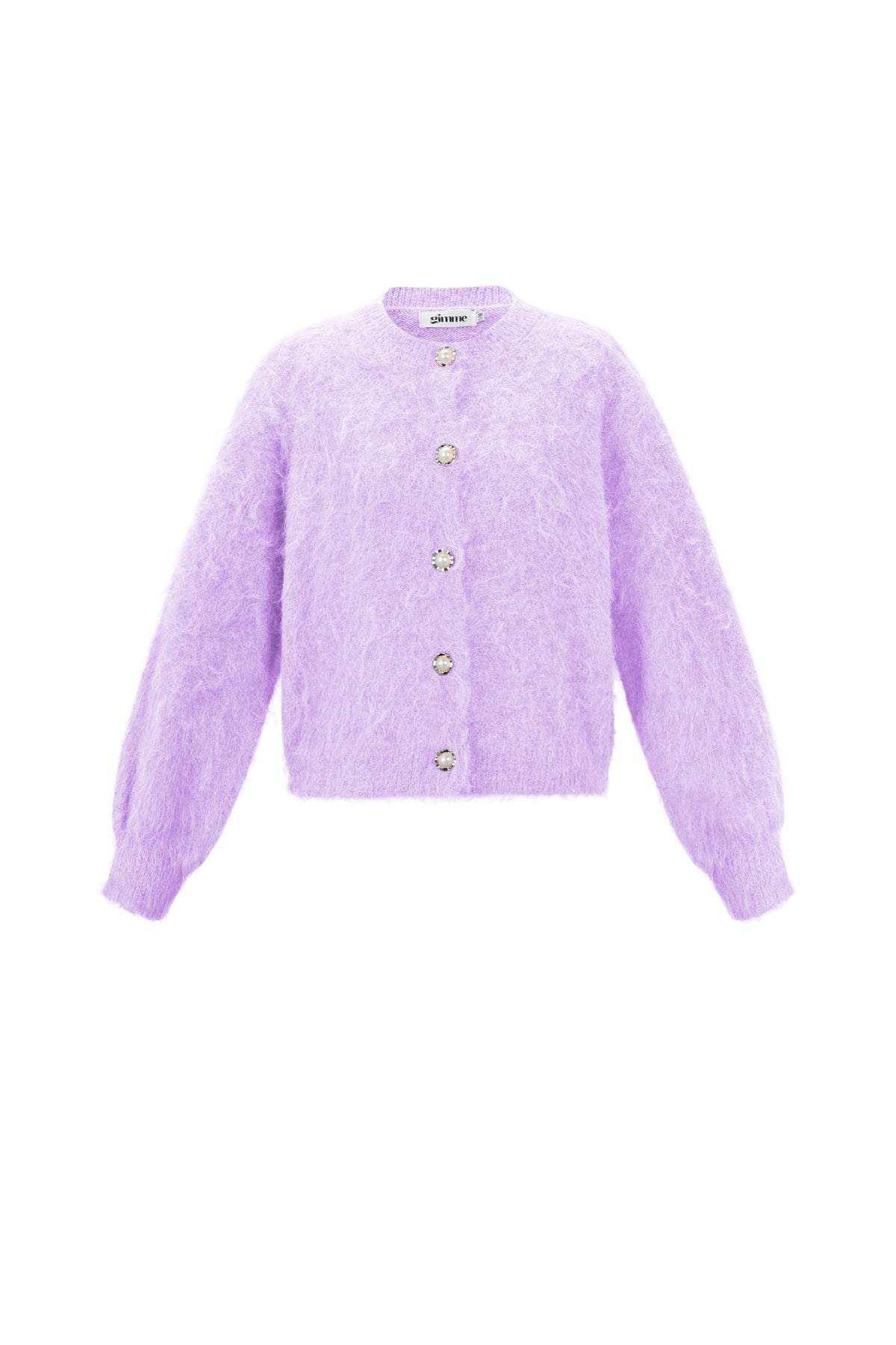 Paars Gebreid Vest met Knopen