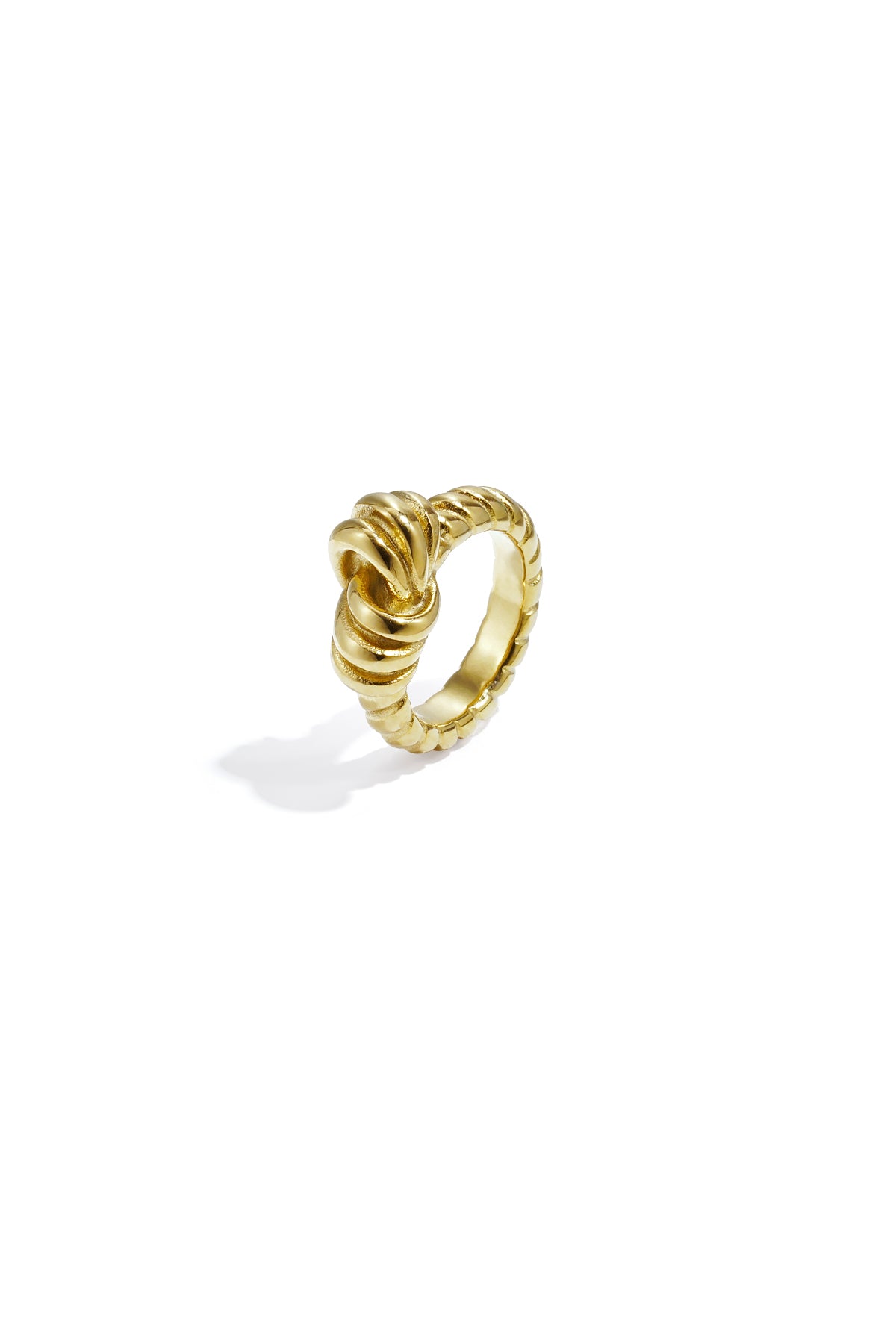 Gouden Statement ring met knoop detail en structuur